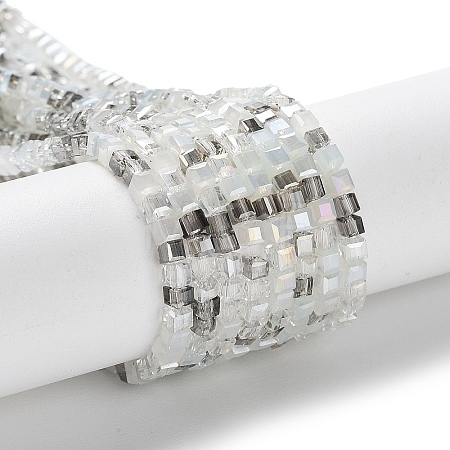 Gradient Color Electroplate Glass Bead Strands GLAA-E042-05-B02-1