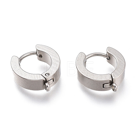 Tarnish Resistant 201 Stainless Steel Huggie Hoop Earrings Findings X-STAS-A167-01B-P-1