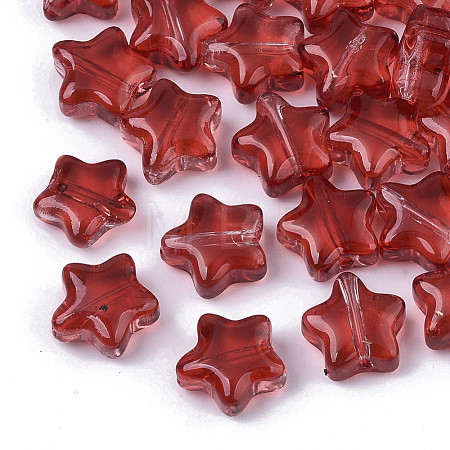 Transparent Spray Painted Glass Beads GLAA-N035-01-E01-1