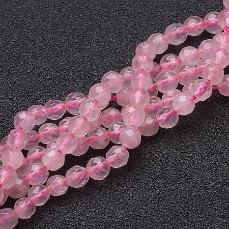 Natural Rose Quartz Beads Strands G-G099-F4mm-15-1