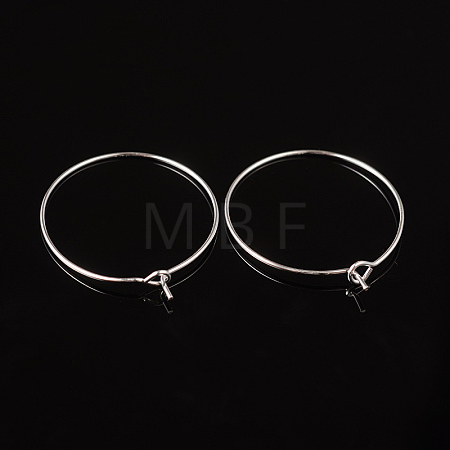 Silver Color Plated Brass Earring Hoops X-EC067-2S-1
