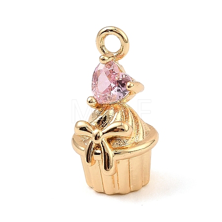 Brass Micro Pave Cubic Zirconia Pendants KK-C155-16G-05-1