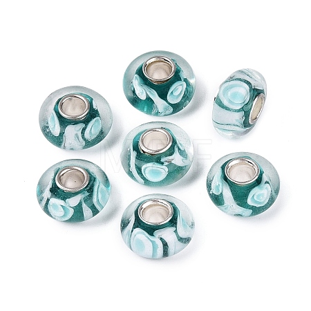 Handmade Lampwork & Brass Core European Beads LAMP-N044-03S-01-1