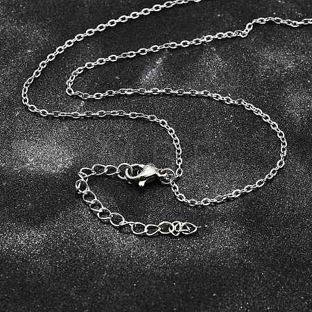 Non-Tarnish 304 Stainless Steel Cable Chain Necklace STAS-T040-PJ204-70-1