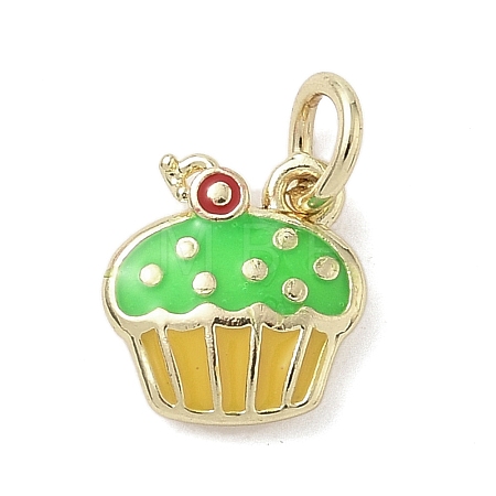 Brass Enamel Charms KK-K368-17G-02-1