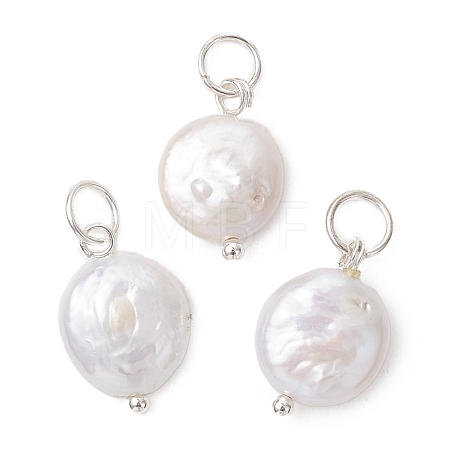 Natural Baroque Keshi Pearl Pendants PALLOY-JF05195-1