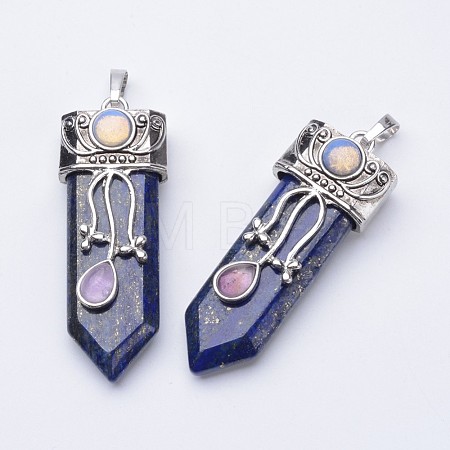Natural Lapis Lazuli Big Pointed Pendants G-F340-05I-1