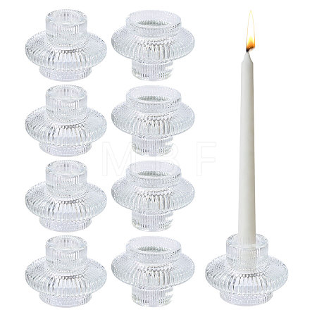 8Pcs Glass Candle Holder AJEW-GL0003-37-1