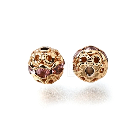 Brass Rhinestone Beads RB-K001-01G-01-1