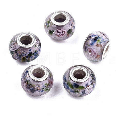Handmade Gold Sand Lampwork European Beads LAMP-S193-012D-1
