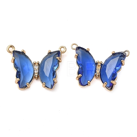 Brass Pave Faceted Glass Connector Charms FIND-Z020-03B-1