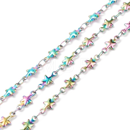 Rainbow Color 304 Stainless Steel Link Chains STAS-P219-74M-1
