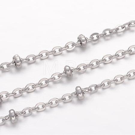 Tarnish Resistant 304 Stainless Steel Cable Chains CHS-K004-13P-0.6mm-1