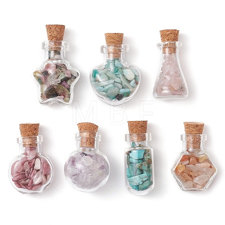 7Pcs Glass Wishing Bottle Decorations PALLOY-JF03099-1