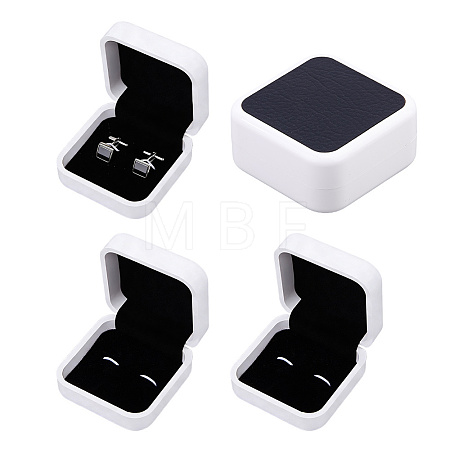 Plastic Cufflink Packing Boxes with Flip Hinged Lid CON-WH0100-51A-1