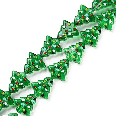 Handmade Bumpy Glass Beads Strands LAMP-F032-08B-1