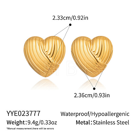 Heart 304 Stainless Steel Stud Earrings AO8083-7-1