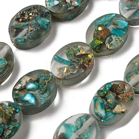 Dyed Natural Imperial Jasper with Resin Beads Strands G-G083-A01-01-1