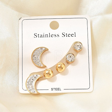 304 Stainless Steel Stud Earrings SA-CBAF6AD-29G-1