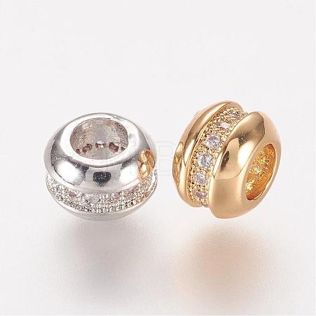 Brass Micro Pave Cubic Zirconia Beads ZIRC-J016-21-1