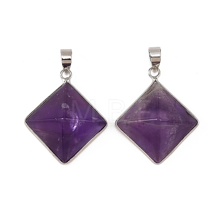 Natural Amethyst Pendants G-H359-03P-03-1