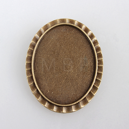 Vintage Alloy Brooch Cabochon Bezel Settings X-PALLOY-N0085-20AB-NF-1