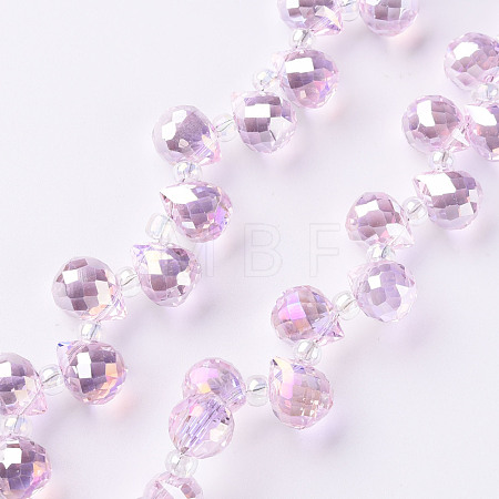 Transparent Glass Beads Strands GLAA-T006-14G-1