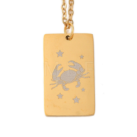 Golden 202 Stainless Steel Constellation Pendants Necklaces NJEW-K380-02G-03-1