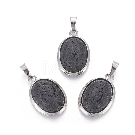 Natural Lava Rock Pendants G-L512-D12-1