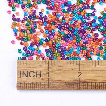 8/0 Baking Paint Glass Seed Beads SEED-S002-KM-1