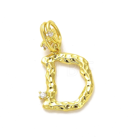 Rack Plating Brass Micro Pave Cubic Zirconia European Dangle Charms KK-L210-015G-D-1