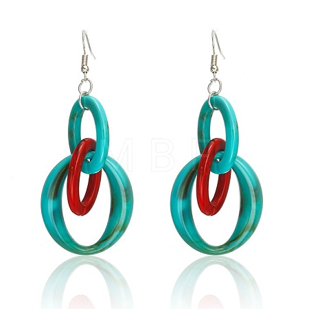 Acrylic Oval with Ring Dangle Earrings FS-WG43E6C-03-1