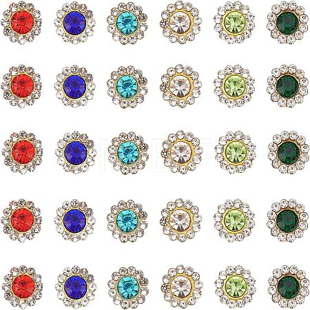 600Pcs 6 Colors Sew on Rhinestone RGLA-FH0001-02-1
