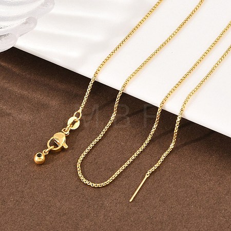 1MM Brass Box Chain Adjustable Slider Necklaces KK-H533-10A-G-1