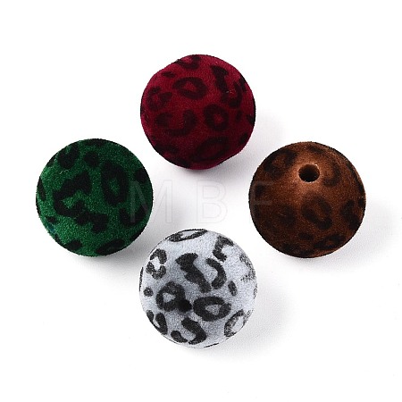 Flocking Opaque Acrylic Beads OACR-T030-02M-1
