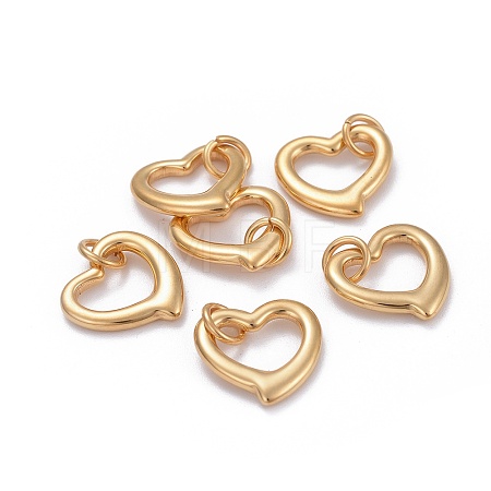 304 Stainless Steel Open Heart Charms STAS-L218-14G-1
