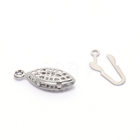 316 Surgical Stainless Steel Box Clasps STAS-WH0009-05P-1