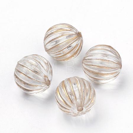 Plating Transparent Acrylic Beads PACR-Q115-60-14mm-1