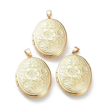 Brass Locket Pendants X-KK-P199-09G-1
