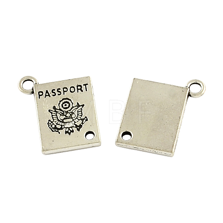 Tibetan Style Alloy Rectangle with Word Passport Links connectors LS-TIBE-Q037-005-RS-1
