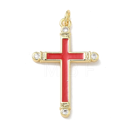 Brass Micro Pave Cubic Zirconia Pendants KK-Z153-24G-05-1