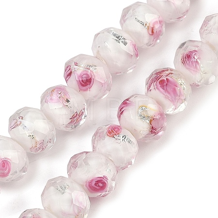 Handmade Gold Sand Lampwork Beads Strands LAMP-R141-10mm-24-1