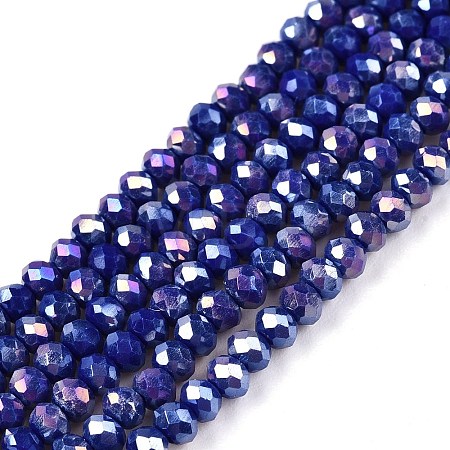 Electroplate Glass Beads Strands EGLA-A044-P2mm-B07-1