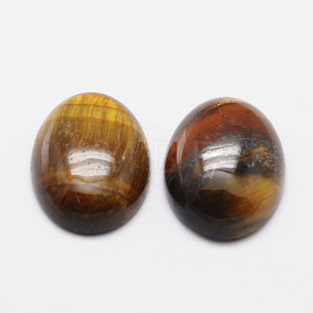 Oval Natural Tiger Eye Cabochons G-K020-25x18mm-04-1