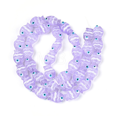 Transparent Glass and Enamel Beads Strands GLAA-T034-01H-1