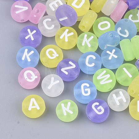 Transparent Frosted Acrylic Beads X-FACR-T002-001-1
