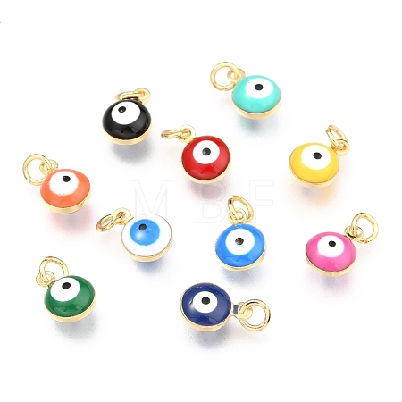 Brass Enamel Beads X-KK-B024-02G-1