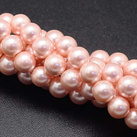 Shell Pearl Beads Strands BSHE-E008-8mm-13-1