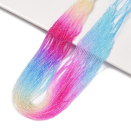 Transparent Gradient Color Glass Beads Strands GLAA-G101-2mm-11-1
