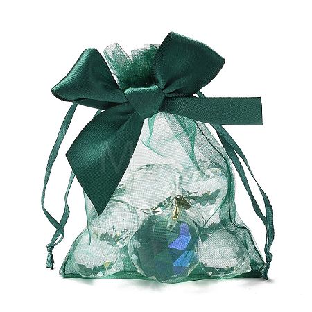 Rectangle Lace Organza Drawstring Gift Bags LS-OP-K002-02-1